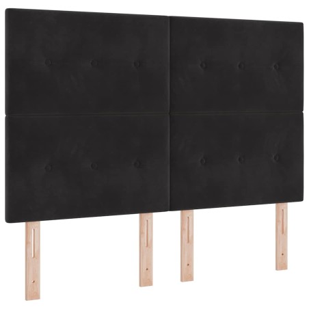 vidaXL Letto con Molle e Materasso Nero 140x190 cm in Velluto