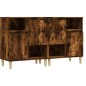 Credenze 2pz Rovere Fumo 60x35x70 cm in Legno Multistrato Credenze 2pz Rovere Fumo 60x35x70 cm in Legno Multistrato