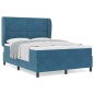 vidaXL Letto a Molle con Materasso Blu Scuro 140x190 cm in Velluto vidaXL Letto a Molle con Materasso Blu Scuro 140x190 cm in Velluto