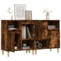 Credenze 2pz Rovere Fumo 60x35x70 cm in Legno Multistrato Credenze 2pz Rovere Fumo 60x35x70 cm in Legno Multistrato