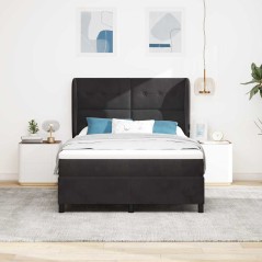 vidaXL Letto con molla e materasso nero 140x200 cm in velluto