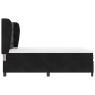 vidaXL Letto con molla e materasso nero 140x200 cm in velluto