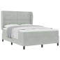 vidaXL Letto Box Spring Grigio Chiaro 160 x 200 cm, in Velluto
