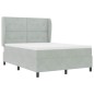 vidaXL Letto Box Spring Grigio Chiaro 160 x 200 cm, in Velluto