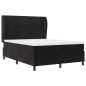 vidaXL Letto Box Spring 160x200 cm con materasso nero in velluto