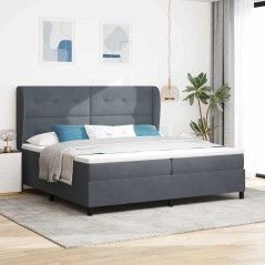 vidaXL Letto con Molle e Materasso Grigio Scuro 200x200 cm in Velluto