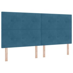 vidaXL Letto con Molle e Materasso Blu Scuro 200x200 cm in Velluto.