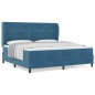 vidaXL Letto con Molle e Materasso Blu Scuro 200x200 cm in Velluto. vidaXL Letto con Molle e Materasso Blu Scuro 200x200 cm in Velluto.