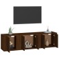 Set Mobili Porta TV 3 pz Rovere Marrone in Legno Multistrato Set Mobili Porta TV 3 pz Rovere Marrone in Legno Multistrato