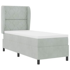 vidaXL Letto con Molle e Materasso Grigio Chiaro 80x200 cm in Velluto