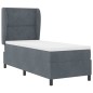 vidaXL Letto a Molle con Materasso Grigio Scuro 80x200 cm in Velluto vidaXL Letto a Molle con Materasso Grigio Scuro 80x200 cm in Velluto