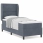 vidaXL Letto a Molle con Materasso Grigio Scuro 80x200 cm in Velluto vidaXL Letto a Molle con Materasso Grigio Scuro 80x200 cm in Velluto
