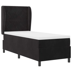 vidaXL Letto a molle con materasso nero 80x200 cm in velluto