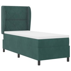 vidaXL Letto a Molle con Materasso Verde Scuro 80x200 cm in Velluto
