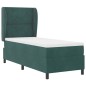 vidaXL Letto a Molle con Materasso Verde Scuro 80x200 cm in Velluto