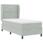 vidaXL Letto a box con materasso grigio chiaro 90x190 cm in velluto