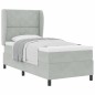 vidaXL Letto a box con materasso grigio chiaro 90x190 cm in velluto