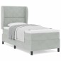 vidaXL Letto a box con materasso grigio chiaro 90x190 cm in velluto