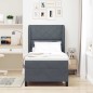 vidaXL Letto a molle con cuscino con testiera Grigio scuro 90 x 190 cm Velluto