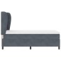 vidaXL Letto a molle con cuscino con testiera Grigio scuro 90 x 190 cm Velluto