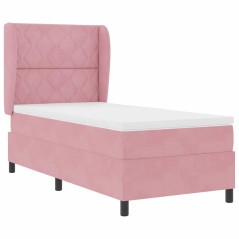 vidaXL Letto con Molle e Materasso Rosa, 90x190 cm, Velluto