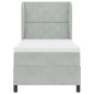 vidaXL Letto con molle e materasso grigio chiaro 90x200 cm in velluto