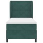 vidaXL Letto a molle con materasso verde scuro 100x200 cm in velluto.
