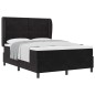 vidaXL Letto con molle e materasso nero, 140x190 cm, in velluto vidaXL Letto con molle e materasso nero, 140x190 cm, in velluto