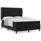 vidaXL Letto con molle e materasso nero, 140x190 cm, in velluto vidaXL Letto con molle e materasso nero, 140x190 cm, in velluto