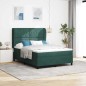 vidaXL Letto con Molle e Materasso Verde Scuro, 140x190 cm, in Velluto