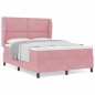 vidaXL Letto a molle con materasso rosa 140x190 cm in velluto
