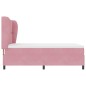 vidaXL Letto a molle con materasso rosa 140x190 cm in velluto