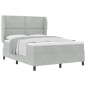 vidaXL Letto con molle e materasso grigio chiaro, 140x200 cm, in velluto