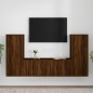 Set Mobili Porta TV 4 pz Rovere Marrone in Legno Multistrato Set Mobili Porta TV 4 pz Rovere Marrone in Legno Multistrato