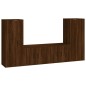 Set Mobili Porta TV 4 pz Rovere Marrone in Legno Multistrato Set Mobili Porta TV 4 pz Rovere Marrone in Legno Multistrato