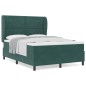 vidaXL Letto con Molle e Materasso - Verde Scuro, 140x200 cm, Velluto