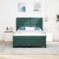 vidaXL Letto con Molle e Materasso - Verde Scuro, 140x200 cm, Velluto