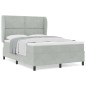 vidaXL Letto a molle con materasso grigio chiaro 160x200 cm in velluto