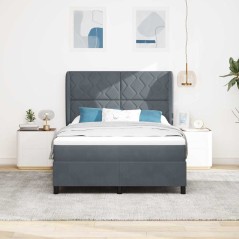 vidaXL Letto a braccio grigio scuro 160x200 cm in velluto