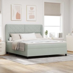 vidaXL Letto con Molle e Materasso Grigio Chiaro 180x200 cm in Velluto