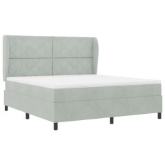 vidaXL Letto con Molle e Materasso Grigio Chiaro 180x200 cm in Velluto