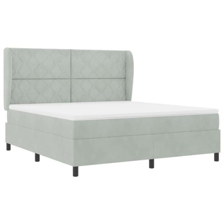 vidaXL Letto con Molle e Materasso Grigio Chiaro 180x200 cm in Velluto