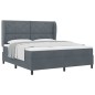 vidaXL Letto con molle e materasso grigio scuro 180x200 cm in velluto vidaXL Letto con molle e materasso grigio scuro 180x200 cm in velluto