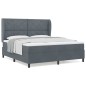 vidaXL Letto con molle e materasso grigio scuro 180x200 cm in velluto vidaXL Letto con molle e materasso grigio scuro 180x200 cm in velluto