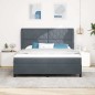 vidaXL Letto con molle e materasso grigio scuro 180x200 cm in velluto vidaXL Letto con molle e materasso grigio scuro 180x200 cm in velluto