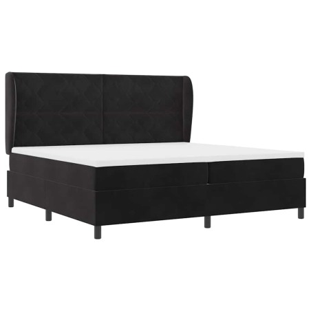 vidaXL Letto a Molle con Materasso Nero 200x200 cm in Velluto