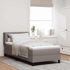 vidaXL Letto con rete a molla e materasso tortora, 80 x 200 cm, tessuto