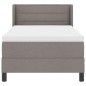 vidaXL Letto con rete a molla e materasso tortora, 80 x 200 cm, tessuto
