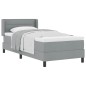vidaXL Letto a molle con materasso grigio chiaro, 90 x 200 cm, tessuto.