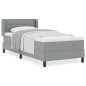 vidaXL Letto a molle con materasso grigio chiaro, 90 x 200 cm, tessuto.